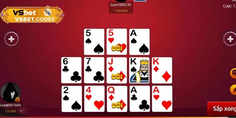 Thùng phá sảnh gồm 5 lá liên tiếp đồng chất