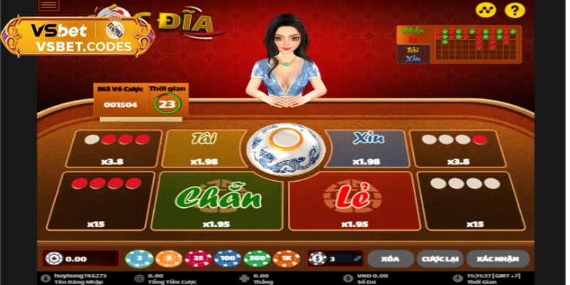 Xóc đĩa Vsbet với giao diện thiết kế đơn giản và dễ đặt cược